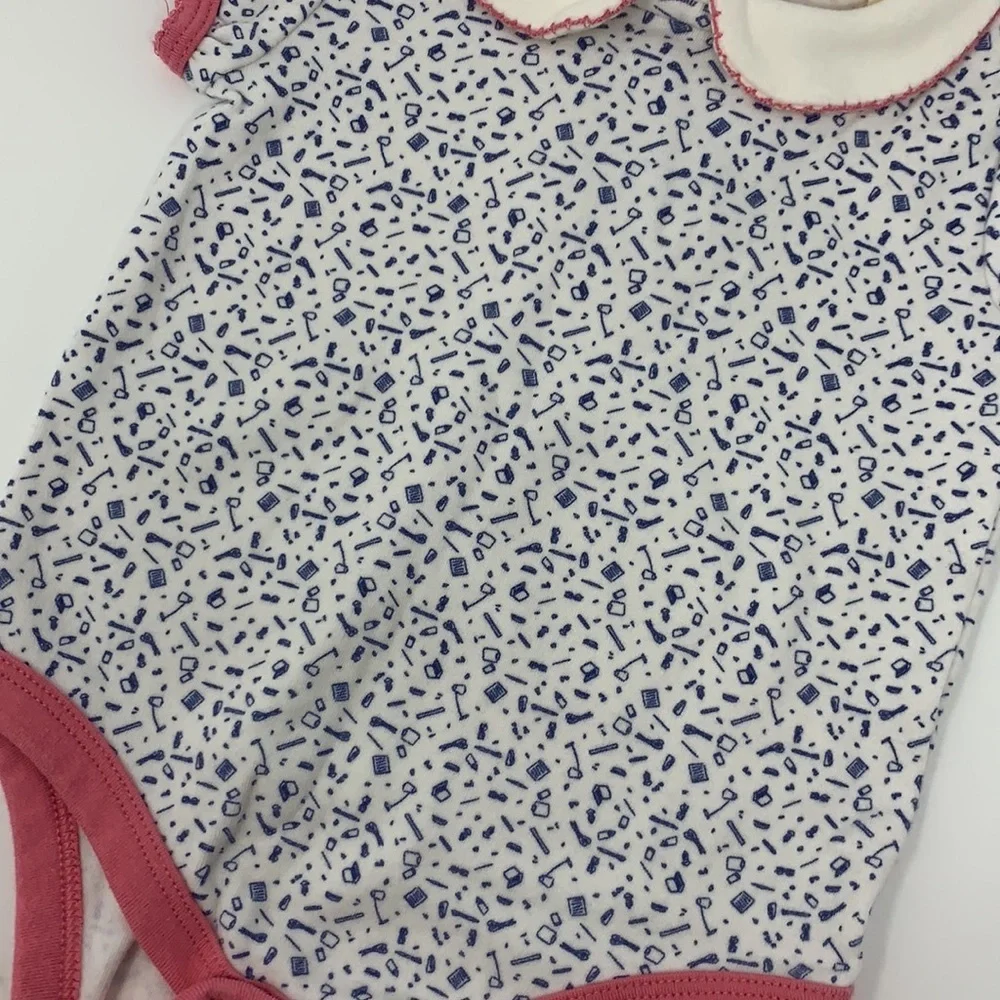 Matilda Jane Baby Girl Crafty Collared Romper 6-12 Months Peter Pan Collar